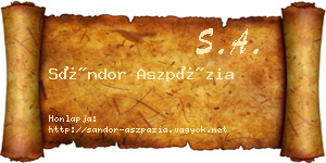 Sándor Aszpázia névjegykártya